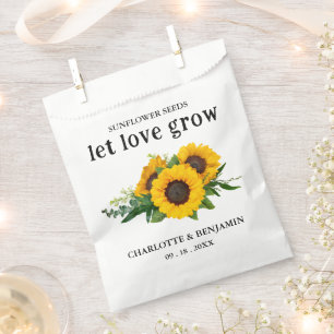Let Love Grow Sunflower Seed Wedding Favour Bags