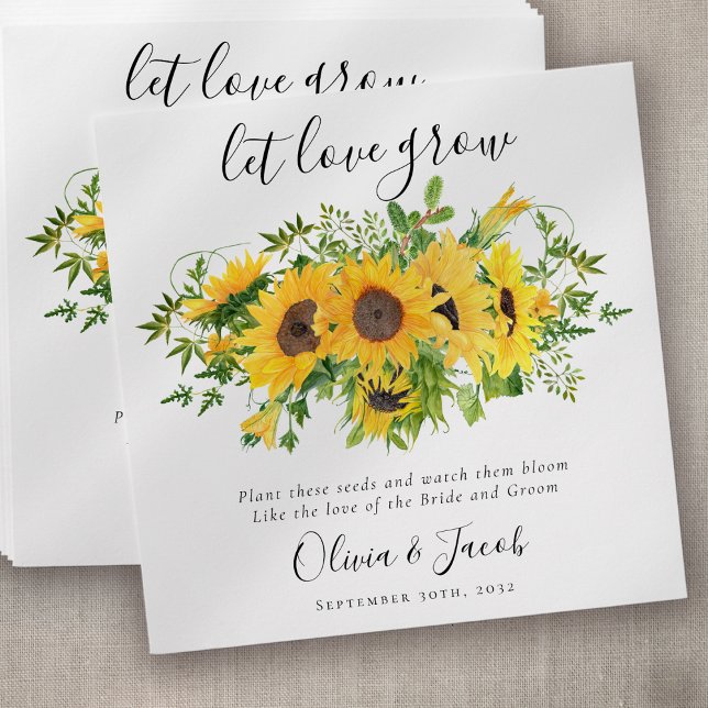 Let Love Grow SunflowerSeed Wedding Favours Envelope (Creator Uploaded)