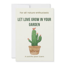 Let Love Grow – Watercolor Cactus Greeting Card fo