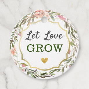 Let Love Grow Wedding Bridal Shower Cacti Seed Pot Favour Tags