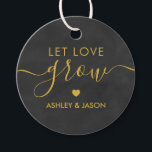Let Love Grow, Wedding Gift Tag, Chalkboard Gold Favour Tags<br><div class="desc">These are the perfect little gift tags. You can customise front and back text.</div>