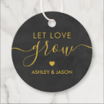 Let Love Grow, Wedding Gift Tag, Chalkboard Gold Favour Tags<br><div class="desc">These are the perfect little gift tags. You can customise front and back text.</div>