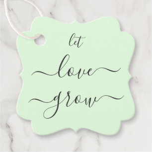 Let Love Grow Wedding Gift Tag, Favour Tag