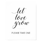 Let Love Grow Wedding Plant Botanical Favours Sign