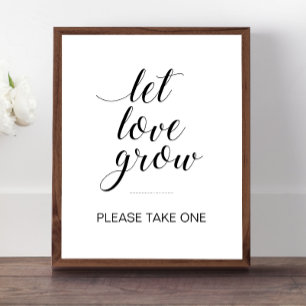 Let Love Grow Wedding Plant Botanical Favours Sign