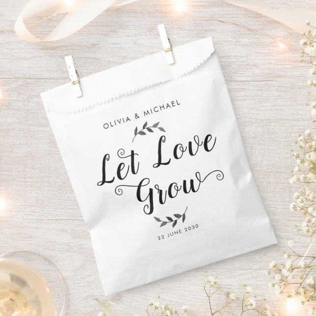Let Love Grow Wedding Seed Packet Botanical Simple Favour Bags (Clipped)