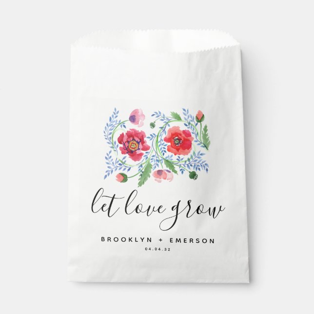 Let Love Grow Wedding Seed Packet  Favour Bags (Front)