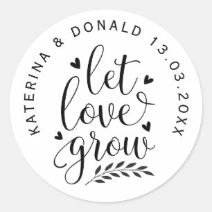 Let Love Grow Wedding Seeds Classic Round Sticker
