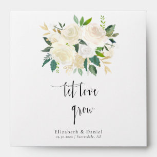 Let Love Grow White Boho Wedding Favour Seed Packe Envelope