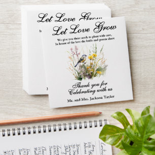 Let Love Grow Wildflower Seed Packet Envelope