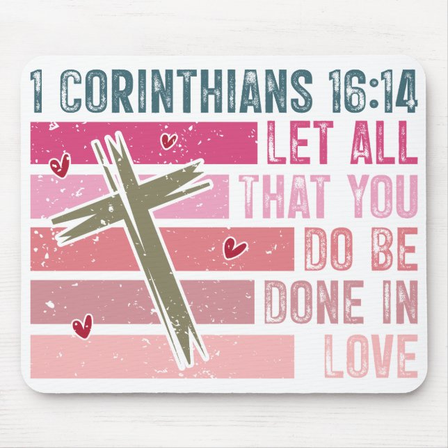 Let Love Lead Scripture Mouse Mat (Front)