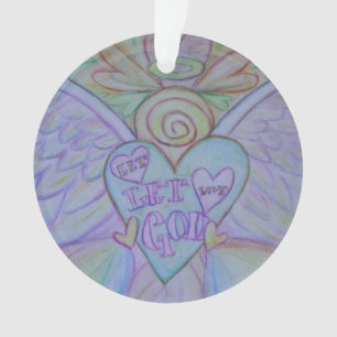 Let Love, Let God Angel Art Gift Holiday Ornament