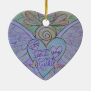 Let Love, Let God Angel Art Gift Holiday Ornament