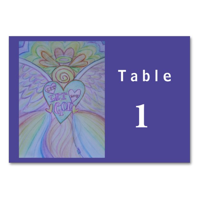 Let Love, Let God Angel Custom Table Cards (Front)