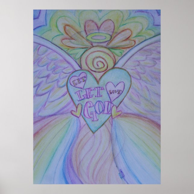 Let Love, Let God Guardian Angel Art Print Poster (Front)