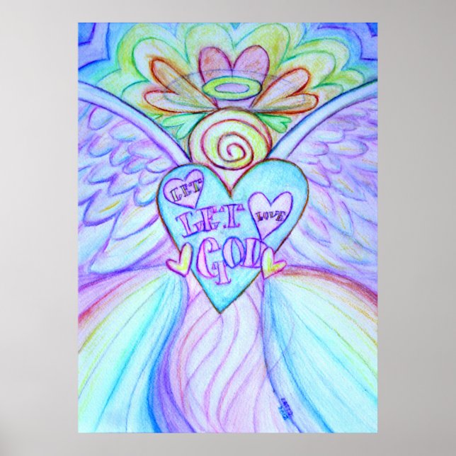 Let Love, Let God Guardian Angel Art Print Poster (Front)