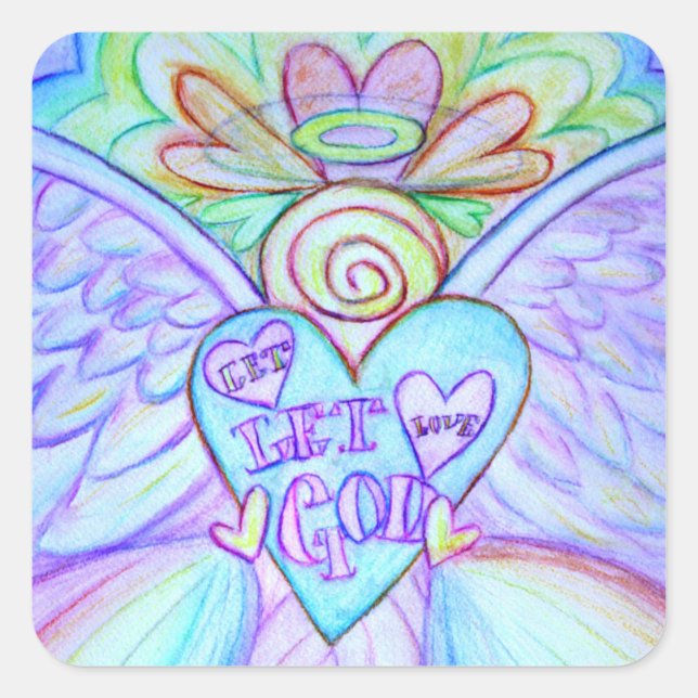 Let Love, Let God Guardian Angel Custom Stickers (Front)