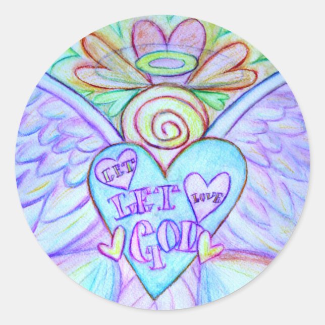 Let Love, Let God Guardian Angel Decal Stickers (Front)