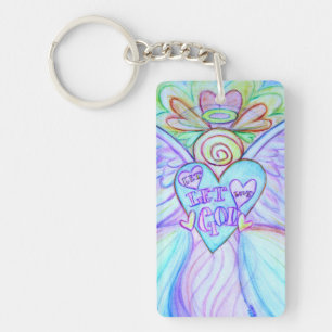 Let Love Let God Guardian Angel Keychain