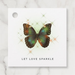 Let Love Sparkle Butterfly and Lace Wedding Favour Tags