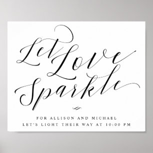 Let Love Sparkle Elegant Calligraphy Wedding Sign