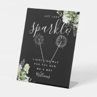 Let Love Sparkle Floral Black And White Wedding