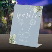 Let Love Sparkle Floral Dusty Blue Wedding