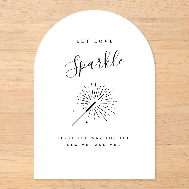 Let Love Sparkle Modern Minimalist Wedding  Acrylic Invitations (Front)