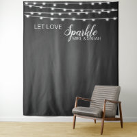 Let love sparkle photo Booth banner Tapestry