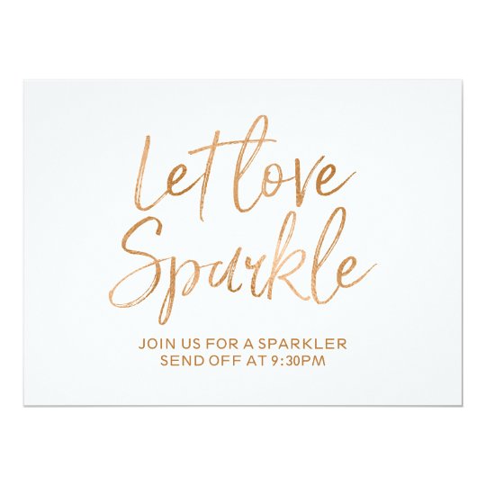 engagement Let love sparkle Real gold foil print //// Sparkler send off sign