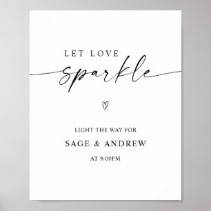 Let Love Sparkle Sparkler Send Off Wedding Poster