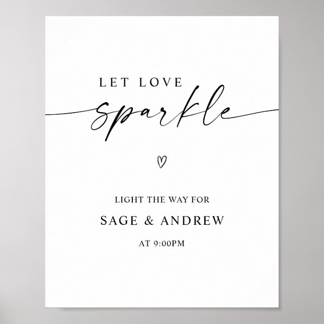 Let Love Sparkle Sparkler Send Off Wedding Poster (Front)