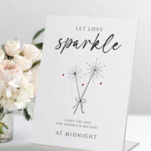 Let Love Sparkle - Sparkler Sendoff Casual Wedding Pedestal Sign