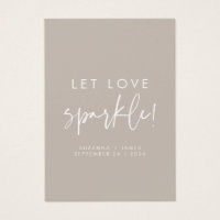Let Love Sparkle Taupe Wedding Sparkler Tag