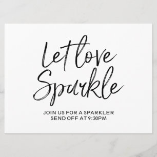 "Let love sparkle" Wedding Sign Stylish Lettered Invitation