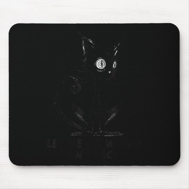 Let Me Be Weird In Peace Black Cat Graphic  Mouse Mat (Front)