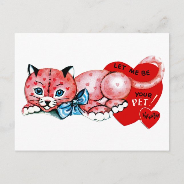 Let me be your pet, Valentine! Holiday Postcard (Front)