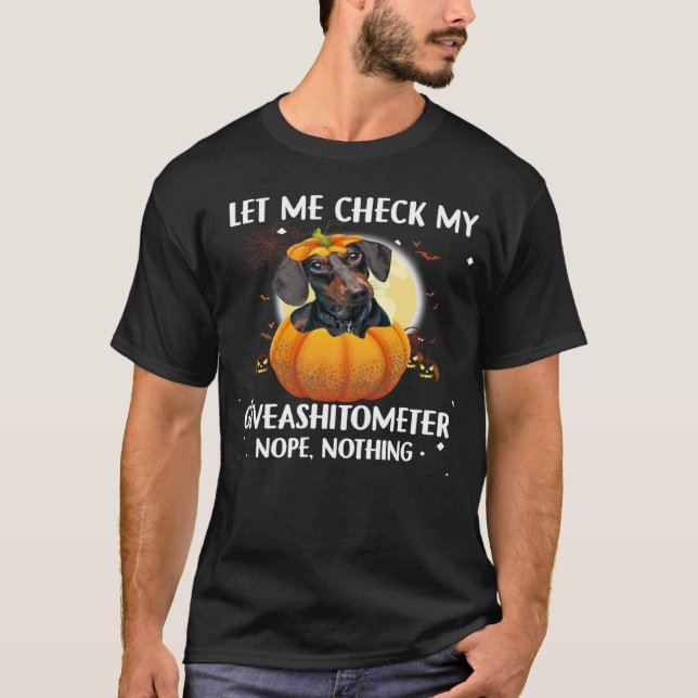 Let Me Check My Dachshund Halloween T-Shirt (Front)