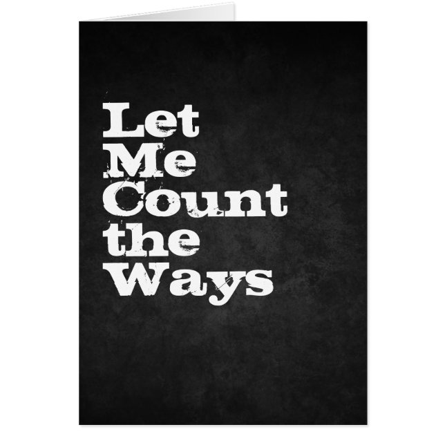 let me count the ways (Front)