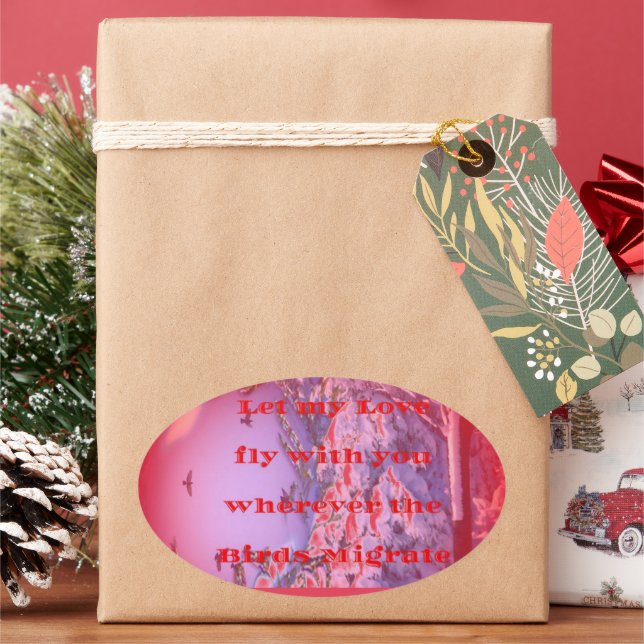 Let me fly with you  oval sticker (Holiday)