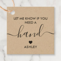 Let Me Know if You Need a Hand Gift Tag, Kraft