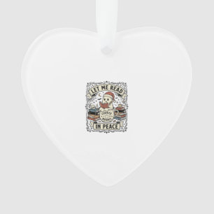 Let Me Read In Peace Ghost Book Lover Halloween De Ornament