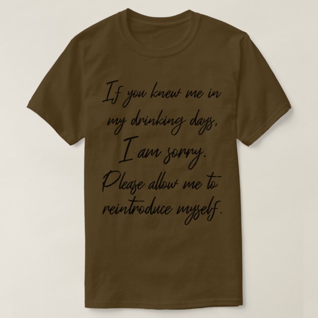 Let Me Reintroduce MysIII AA 12 Step Recovery Sobr T-Shirt (Design Front)