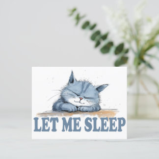 Let me sleep postcard