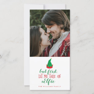 Let Me Take An Elfie Christmas Holiday Card