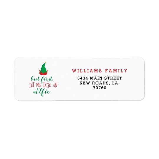 Let Me Take An Elfie Christmas Return Address Label
