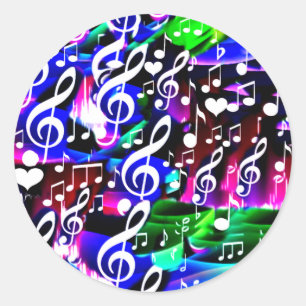 Let music live_ classic round sticker