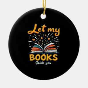 Let My Books Guide You - Inspiring Reading Design Ceramic Tree Decoration
