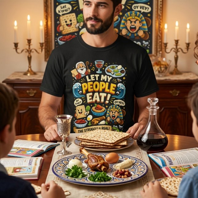 Let My People Eat Funny Passover Seder Graphic T-Shirt (Creator Uploaded)