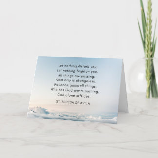Let Nothing Disturb You - St. Teresa of Avila Quot Thank You Card